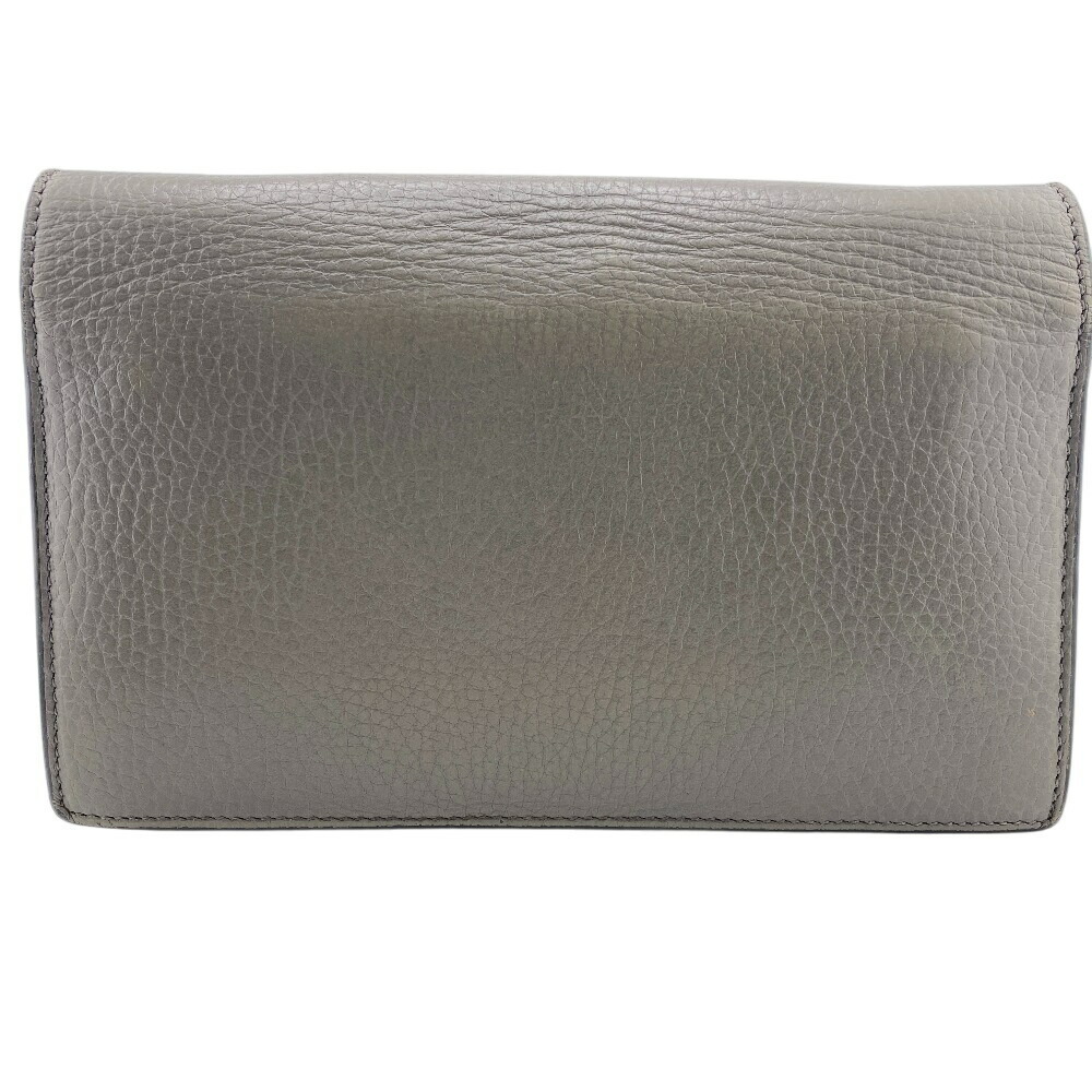 GUCCI Chain Wallet Shoulder Bag Crossbody Gray
